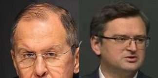 Lavrov (left) & Sergei Kuleba (right)