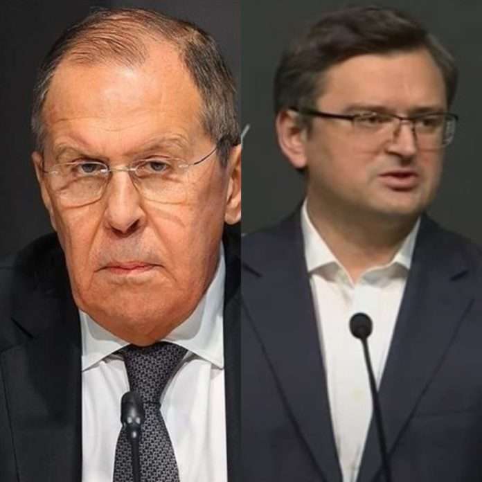 Lavrov (left) & Sergei Kuleba (right)