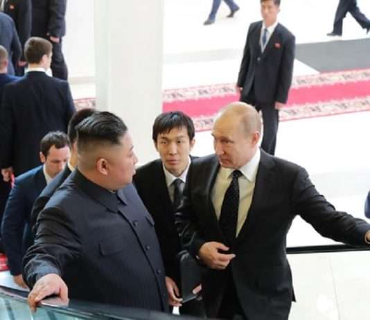 Kim and Putin (US serious concern over Russia North Korea relations