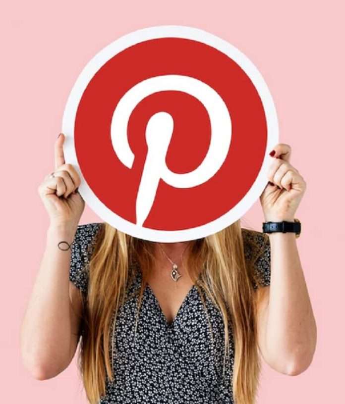 A Lady showing Pinterest icon
